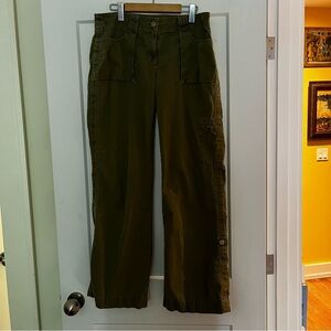 vintage 90s Y2K j. crew green label low-rise wide leg khaki workwear style pants